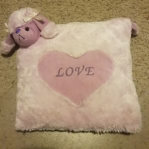 Purple Heart Love Poodle Plush Pillow 11x11